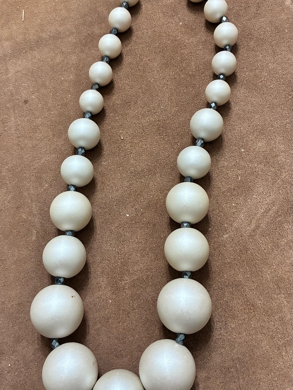Pearl-Look Cream Beaded Necklace for Women